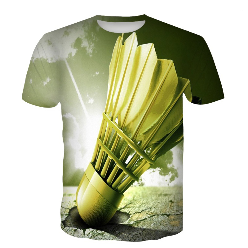 Badminton Emoji - Badminton T-Shirts Shuttlecock 3D Print Streetwear