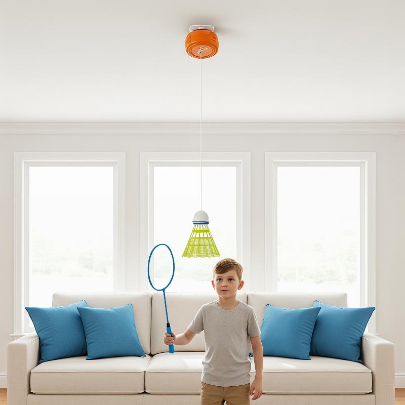 Badminton Rebound Trainer - Automatic Retractable Badminton Trainer Solo Practice