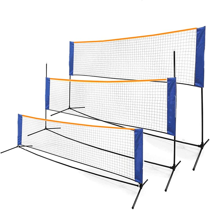 Badminton Rebound Trainer - Portable Adjustable Height Badminton Net Rack