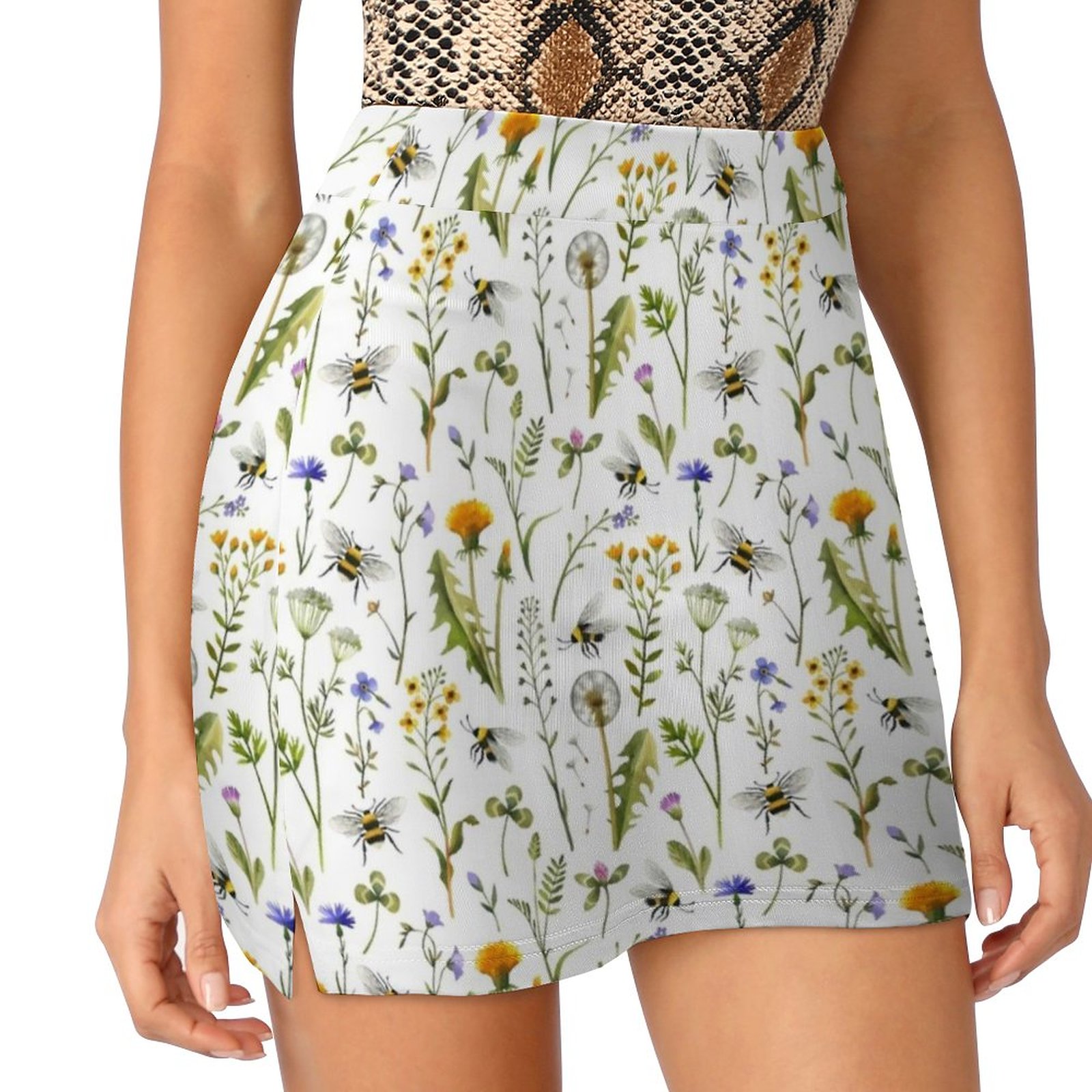 Bees And Wildflowers On White  - Badminton Minion review and price